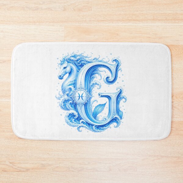 Item preview, Aqua Equus Horse-Pisces Letter G designed and sold by BlissBlvdShop.