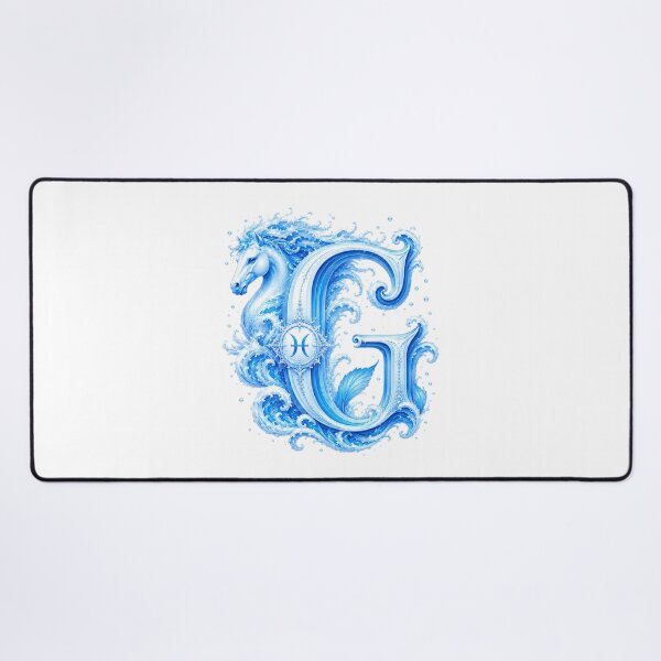 Item preview, Aqua Equus Horse-Pisces Letter G designed and sold by BlissBlvdShop.