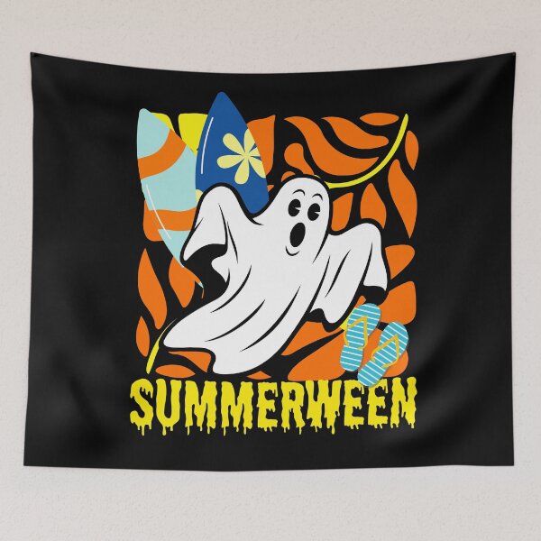 Item preview, Summerween Ghost with Surfboards Spooky Summer designed and sold by The Retromotel.