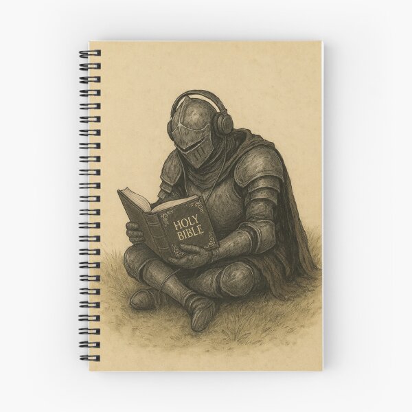Item preview, Knight Reading the Holy Bible | Christian Faith Vintage Sepia Art designed and sold by Jesus-istheway.