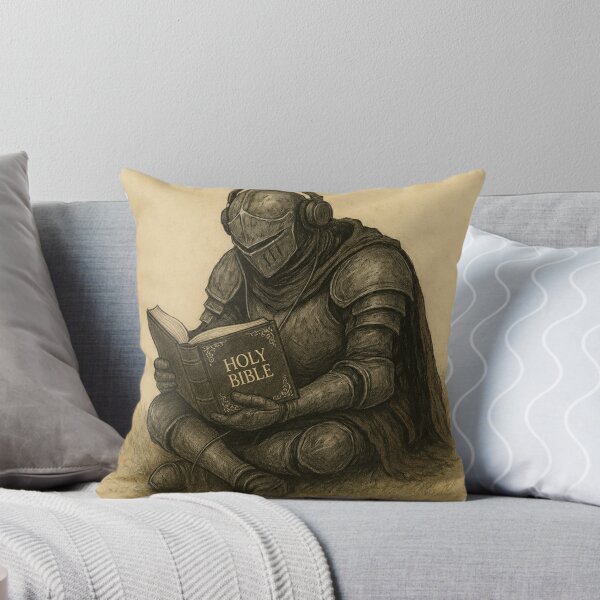 Item preview, Knight Reading the Holy Bible | Christian Faith Vintage Sepia Art designed and sold by Jesus-istheway.