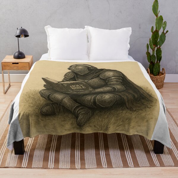 Item preview, Knight Reading the Holy Bible | Christian Faith Vintage Sepia Art designed and sold by Jesus-istheway.