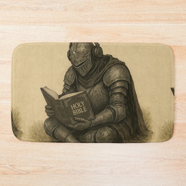 Item preview, Knight Reading the Holy Bible | Christian Faith Vintage Sepia Art designed and sold by Jesus-istheway.