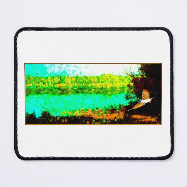 Item preview, Summer Afternoon in the Pennsylvania Pocono Mountains, Brady's Lake, Digital Illustration designed and sold by AMacGPhilly.