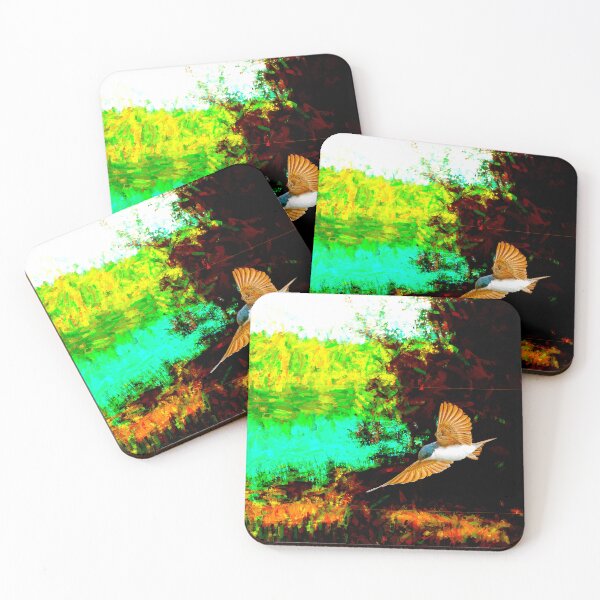 Item preview, Summer Afternoon in the Pennsylvania Pocono Mountains, Brady's Lake, Digital Illustration designed and sold by AMacGPhilly.