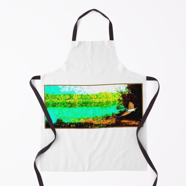 Item preview, Summer Afternoon in the Pennsylvania Pocono Mountains, Brady's Lake, Digital Illustration designed and sold by AMacGPhilly.