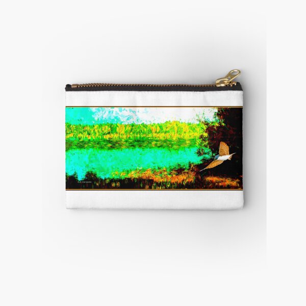 Item preview, Summer Afternoon in the Pennsylvania Pocono Mountains, Brady's Lake, Digital Illustration designed and sold by AMacGPhilly.
