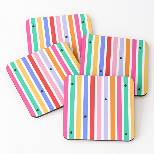 Item preview, Rainbow Candy Stripe Hearts Pattern designed and sold by Patterns & Love .