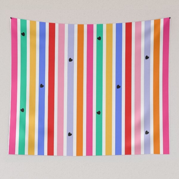 Item preview, Rainbow Candy Stripe Hearts Pattern designed and sold by Patterns & Love .