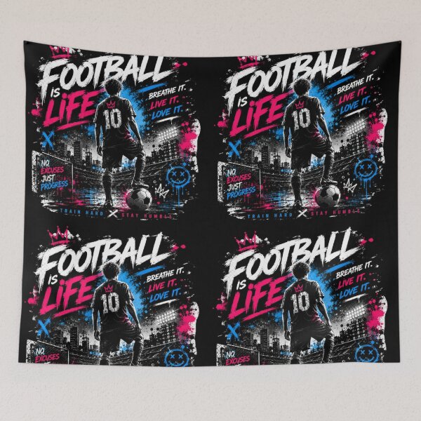 Item preview, Football Is Life Street Style Soccer Design designed and sold by LegendCourt.