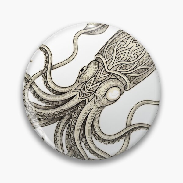 Item preview, Ornate Tribal Squid Etching designed and sold by Qubrus-Saliba.