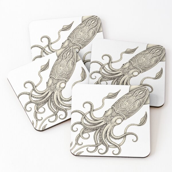 Item preview, Ornate Tribal Squid Etching designed and sold by Qubrus-Saliba.