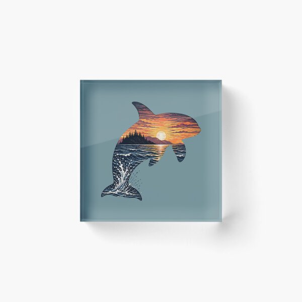 Item preview, Orca Killer Whale - Ocean Sunset - Wildlife designed and sold by krewyork.
