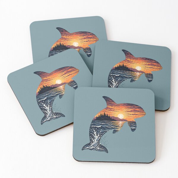 Item preview, Orca Killer Whale - Ocean Sunset - Wildlife designed and sold by krewyork.