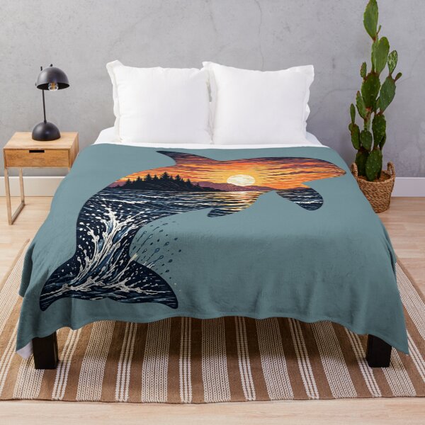Item preview, Orca Killer Whale - Ocean Sunset - Wildlife designed and sold by krewyork.
