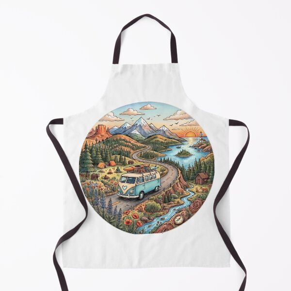 Item preview, Van Adventure Road Trip Nature Sticker Art designed and sold by GymTanLaundry.