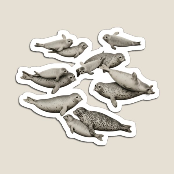 Item preview, Vintage Harbor Seals Family designed and sold by Qubrus-Saliba.