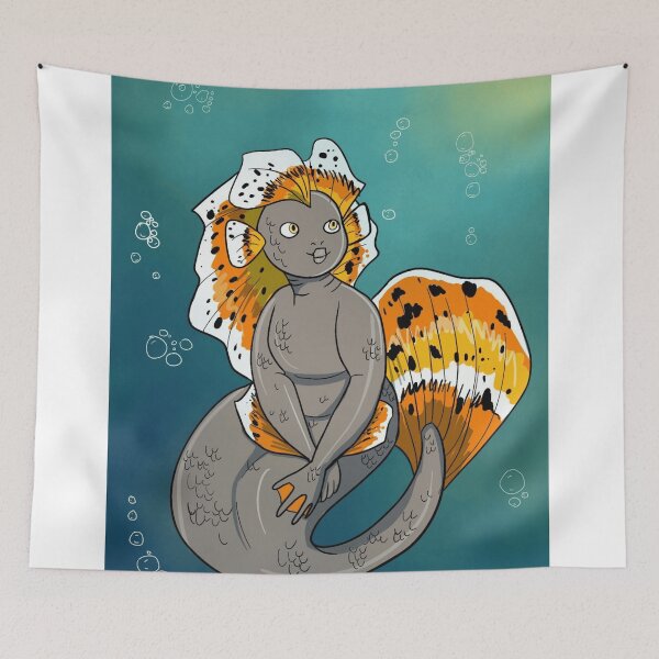 Aperçu de l'œuvre Cute Spotted Lionfish Mermaid Illustration Under the Sea créée et vendue par GloomWild.