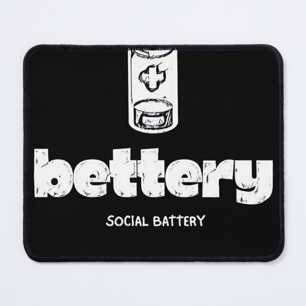Item preview, Social Battery Low Introvert Humor Sketch Typography Art designed and sold by Dream Weave Studio.