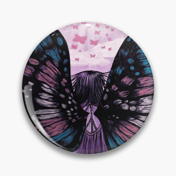 Item preview, Dark Angel Gothic Butterfly Wings Purple Gown Painting designed and sold by GloomWild.