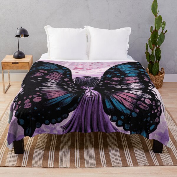 Item preview, Dark Angel Gothic Butterfly Wings Purple Gown Painting designed and sold by GloomWild.