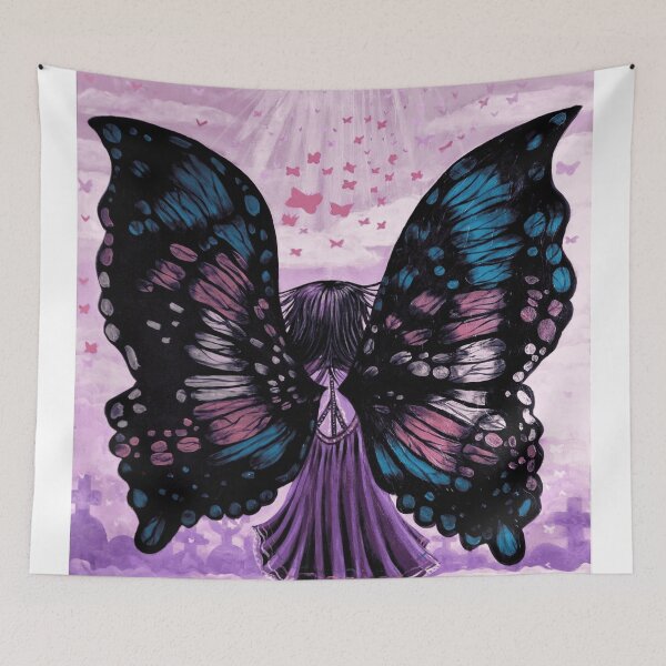 Item preview, Dark Angel Gothic Butterfly Wings Purple Gown Painting designed and sold by GloomWild.