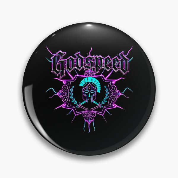 Item preview, Godspeed Neon Spartan Crest – Retro Gothic Emblem designed and sold by bakazel.
