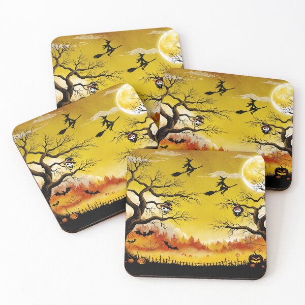Item preview, Spooky Halloween Night with Flying Witches designed and sold by The Retromotel.