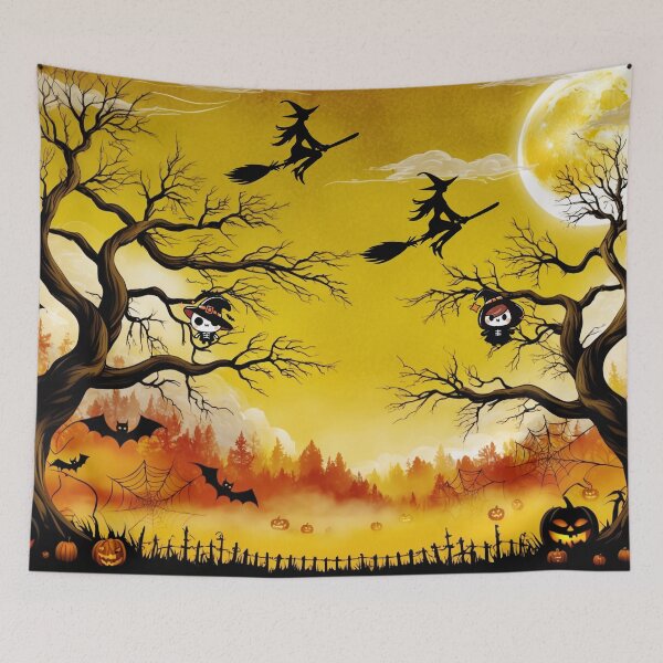 Item preview, Spooky Halloween Night with Flying Witches designed and sold by The Retromotel.