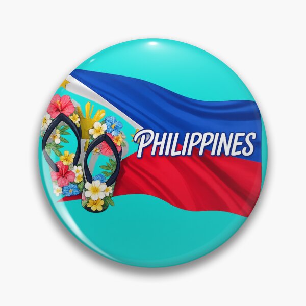 Item preview, Philippines Flag Floral Flip Flops - Pinoy Pride designed and sold by FlipFlopTeesCo.