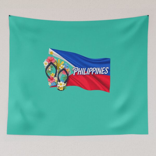 Item preview, Philippines Flag Floral Flip Flops - Pinoy Pride designed and sold by FlipFlopTeesCo.