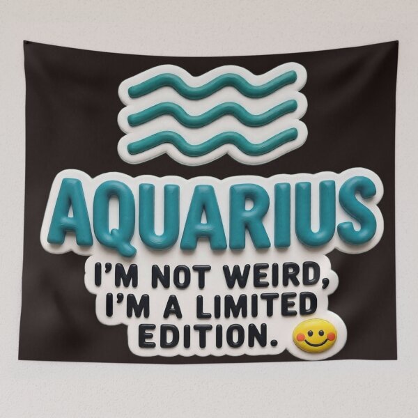 Item preview, aquarius I'm not weird colorful typographic funny zodiac design designed and sold by SmashingDeals.