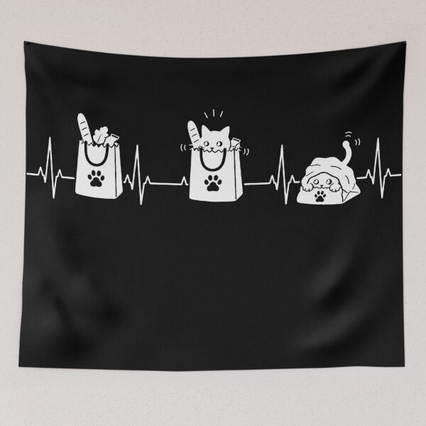Item preview, ❤️ HEARTBEAT COLLECITON ❤️ - Heartbeat Cat - Interrupted by Grocery Bag Trap - for darker backgrounds designed and sold by WheelieGdArt.