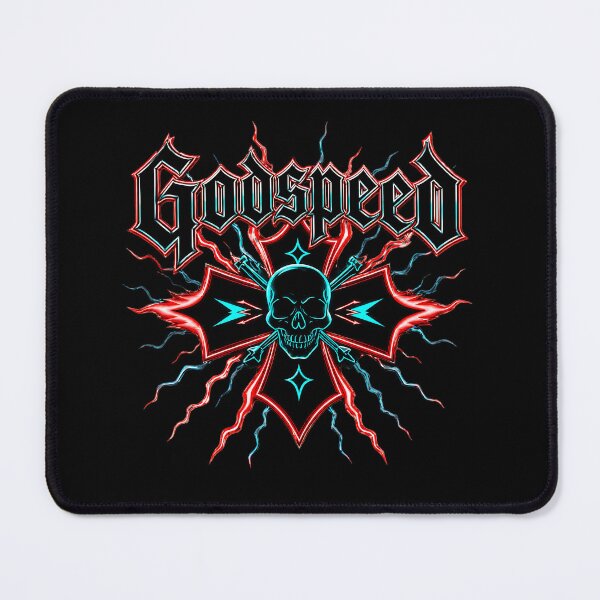 Item preview, Godspeed Neon Skull Cross – Gothic Electric Emblem designed and sold by bakazel.
