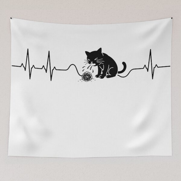 Item preview, ❤️ HEARTBEAT COLLECITON ❤️ - Heartbeat Cat - Interrupted by Hairball designed and sold by WheelieGdArt.