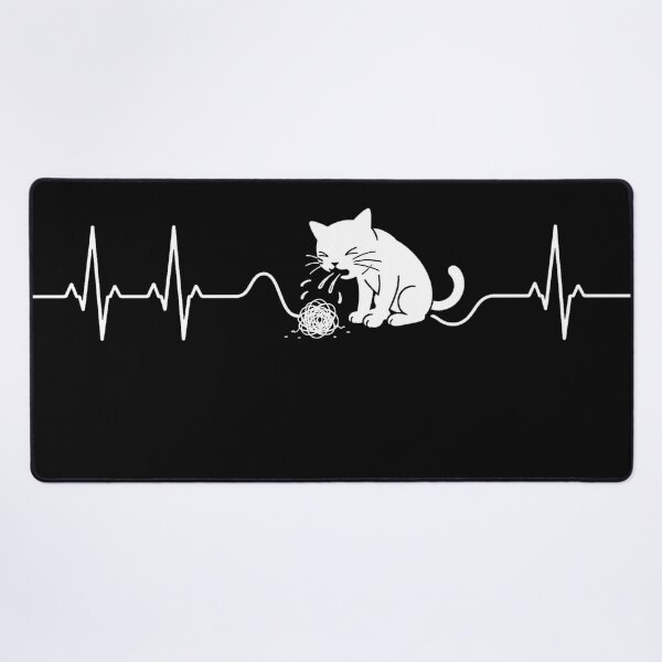 Item preview, ❤️ HEARTBEAT COLLECITON ❤️ - Heartbeat Cat - Interrupted by Hairball - for darker backgrounds designed and sold by WheelieGdArt.
