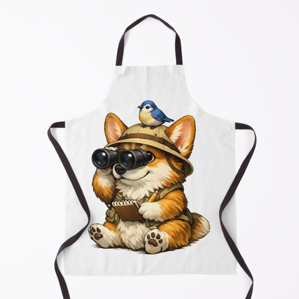 Item preview, Corgi Birdwatching Adventure – Curious Explorer Dog with Binoculars designed and sold by builtforyou.