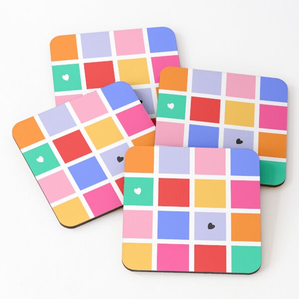 Item preview, Rainbow Checkerboard Hearts Pattern designed and sold by Patterns & Love .