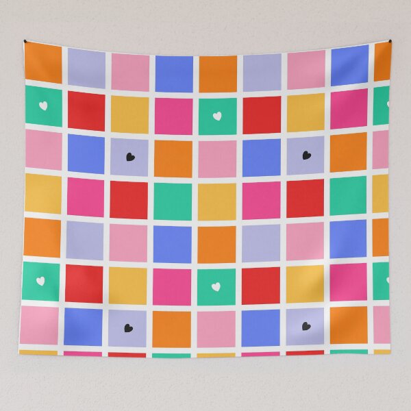 Item preview, Rainbow Checkerboard Hearts Pattern designed and sold by Patterns & Love .
