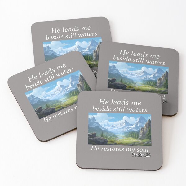 Item preview, He Leads me Beside Still Waters. He Restores My Soul. Psalm 23 designed and sold by Kingdompurpose.
