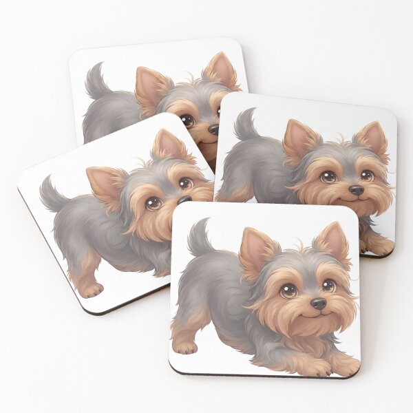 Item preview, Playful Yorkshire Terrier (Yorkie) Bowing Puppy Illustration designed and sold by Stickivo.