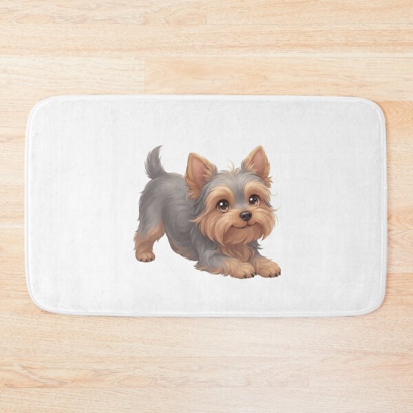 Item preview, Playful Yorkshire Terrier (Yorkie) Bowing Puppy Illustration designed and sold by Stickivo.