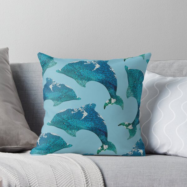 Item preview, Blue Bottlenose Dolphin Ocean Waves designed and sold by Karin Taylor.