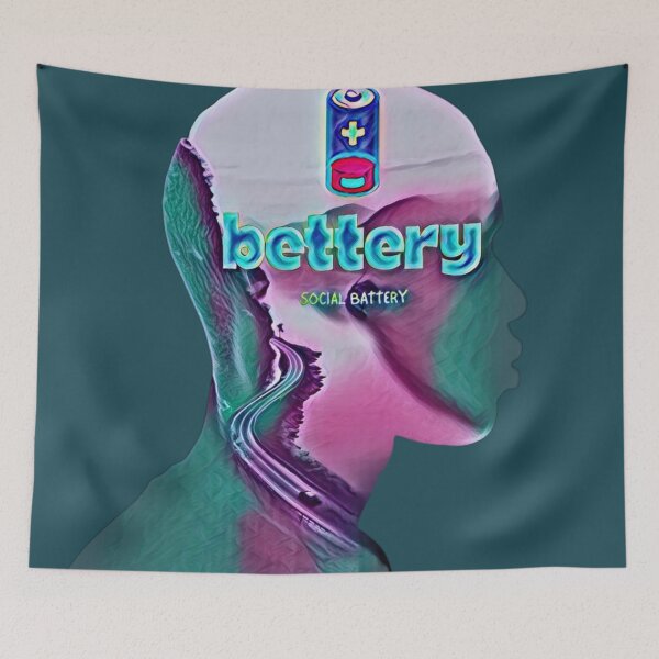 Item preview, Social Battery Low Introvert Surreal Human Profile Landscape Art designed and sold by Dream Weave Studio.