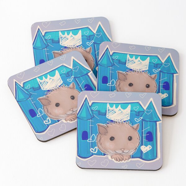 Item preview, Cute Hamster King with Crown and Blue Castle Illustration designed and sold by GloomWild.