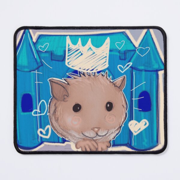 Item preview, Cute Hamster King with Crown and Blue Castle Illustration designed and sold by GloomWild.
