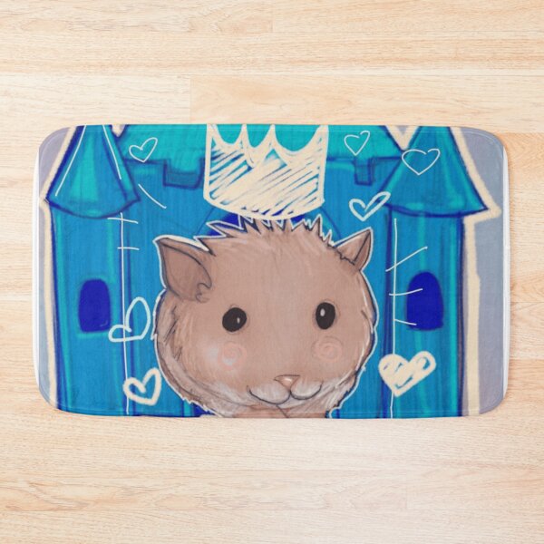Item preview, Cute Hamster King with Crown and Blue Castle Illustration designed and sold by GloomWild.