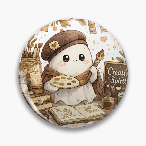 Item preview, Creative Spirit II — Cute Artist Ghost Painting Sticker designed and sold by TrazosInk.