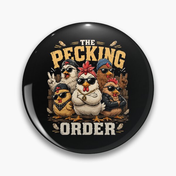Item preview, The Pecking Order – Funny Chicken Gang | Cute Farm Animal Attitude designed and sold by RJACreative.