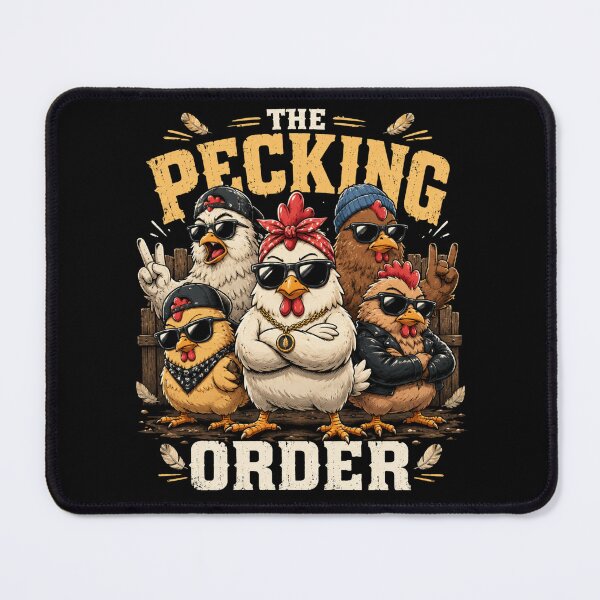 Item preview, The Pecking Order – Funny Chicken Gang | Cute Farm Animal Attitude designed and sold by RJACreative.